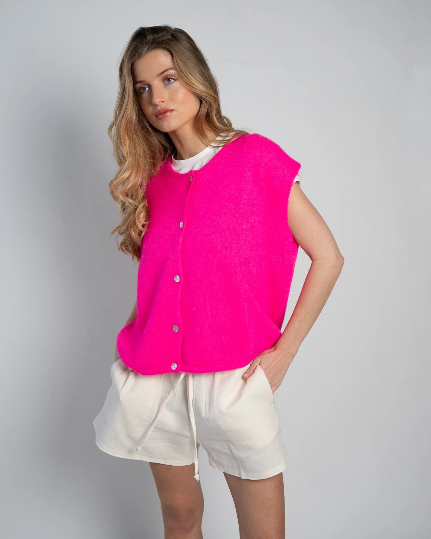 Lou & Odette | Demi Sleeveless Round Neck - Neon Pink