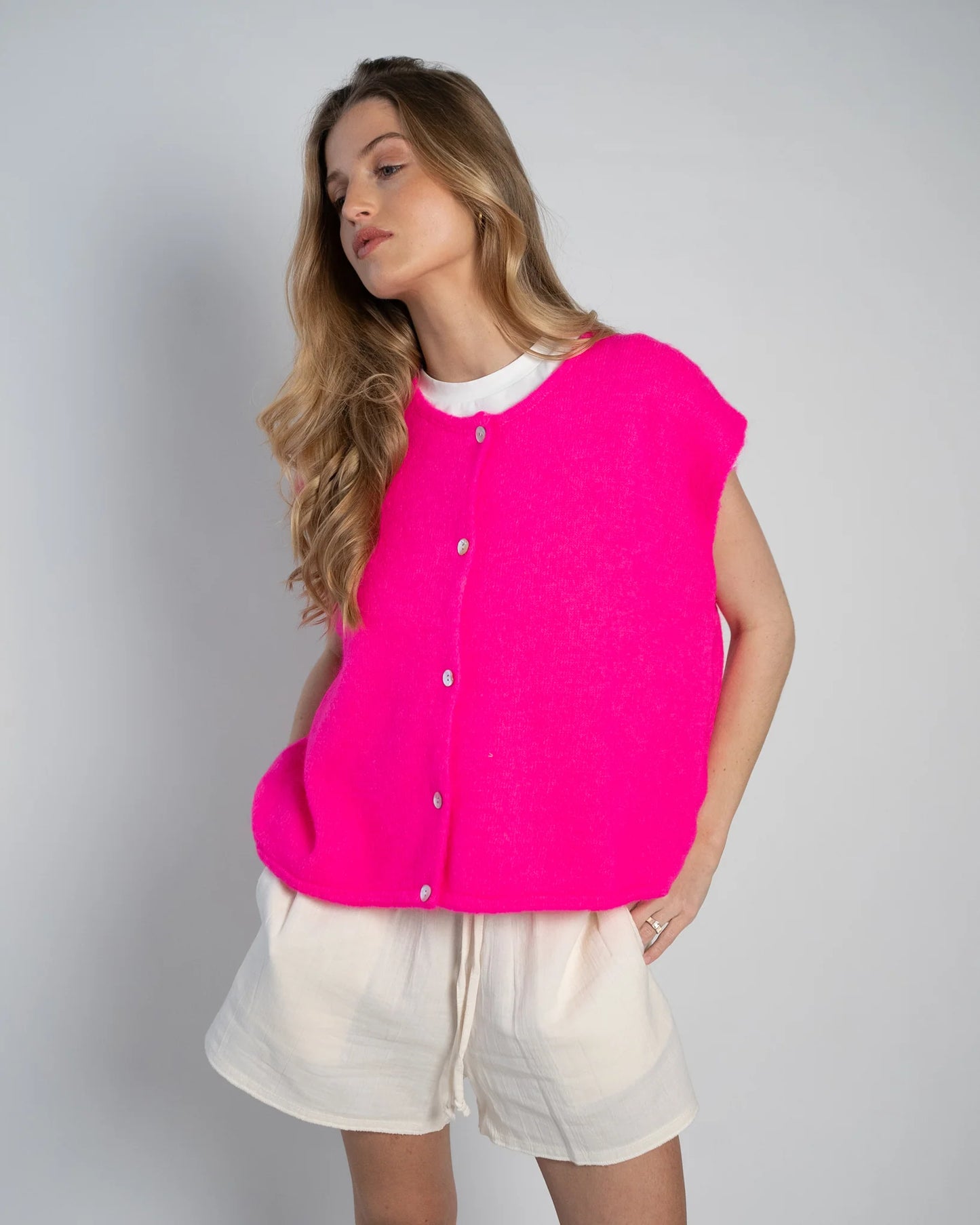 Lou & Odette | Demi Sleeveless Round Neck - Neon Pink