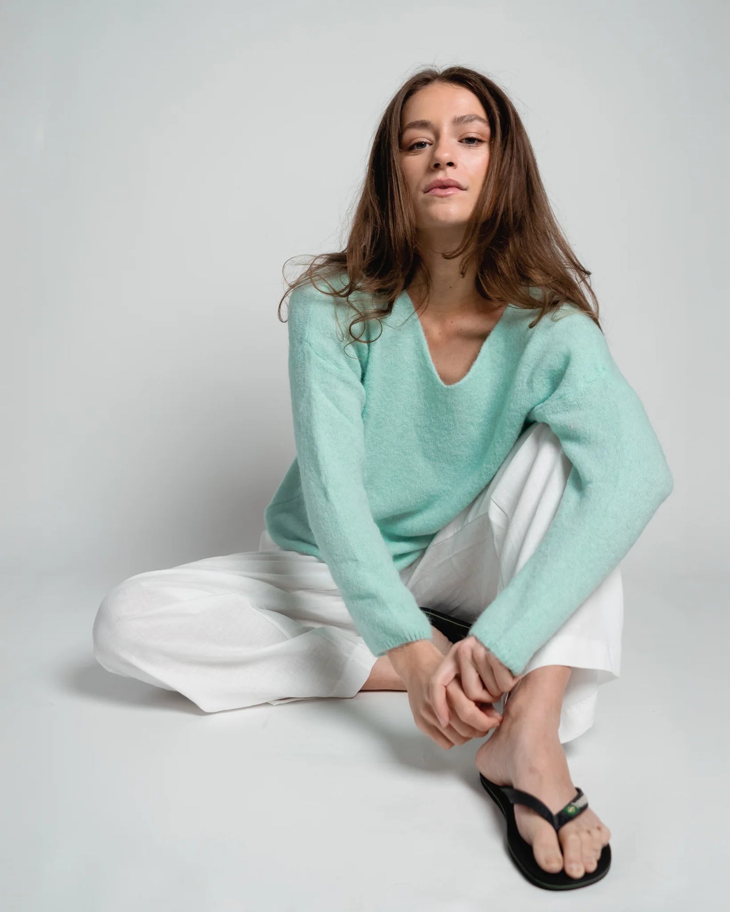 Lou & Odette | Bibi Pullover V-neck - Mint