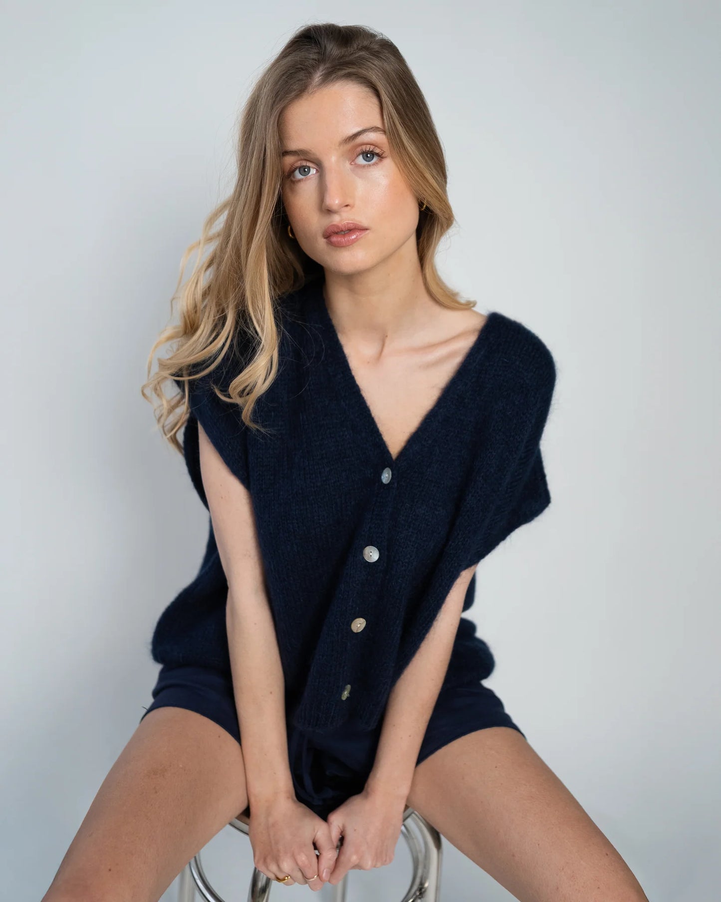 Lou & Odette | Elli Sleeveless V-Neck - Navy