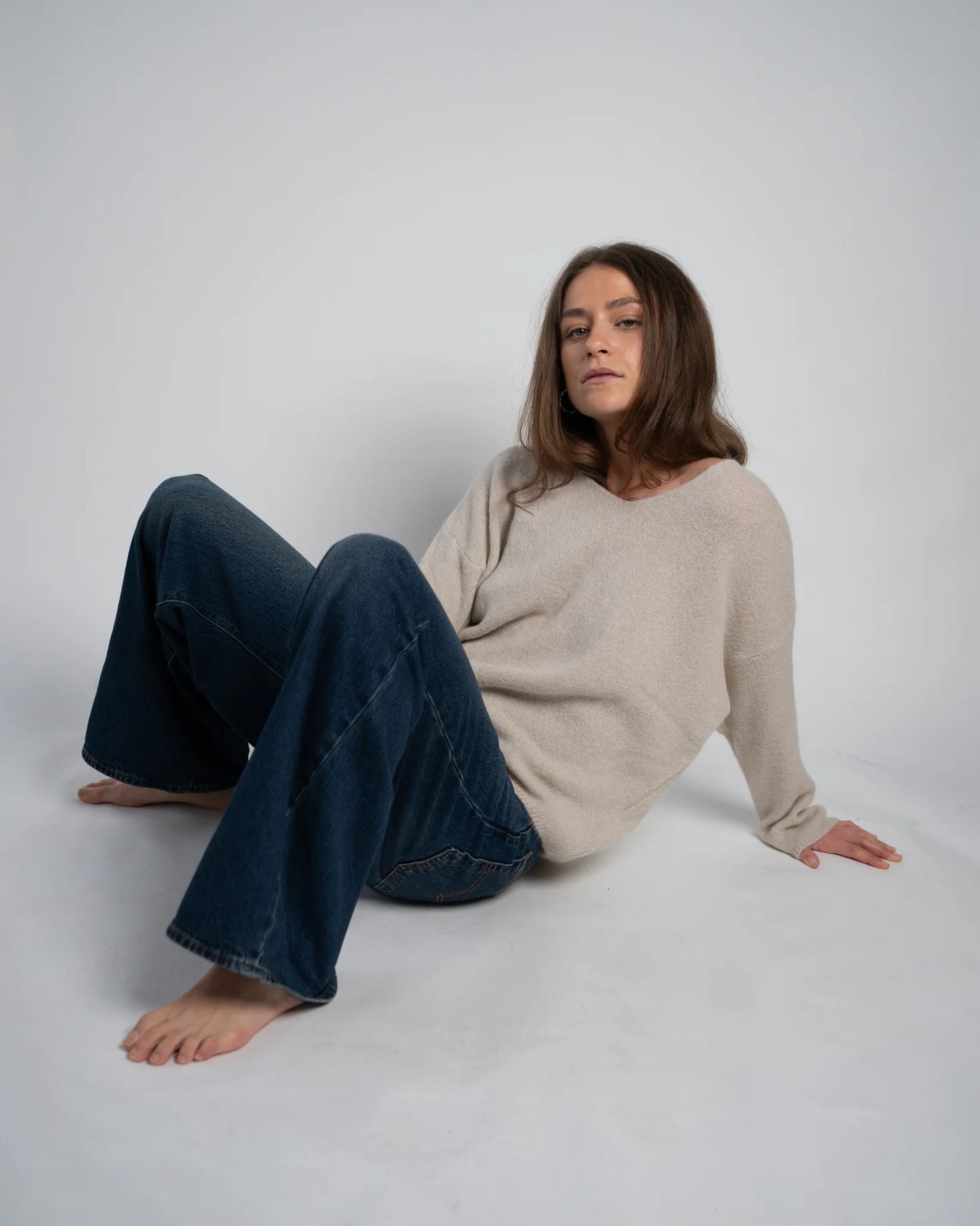 Lou & Odette | Bibi Pullover V-neck - Sand