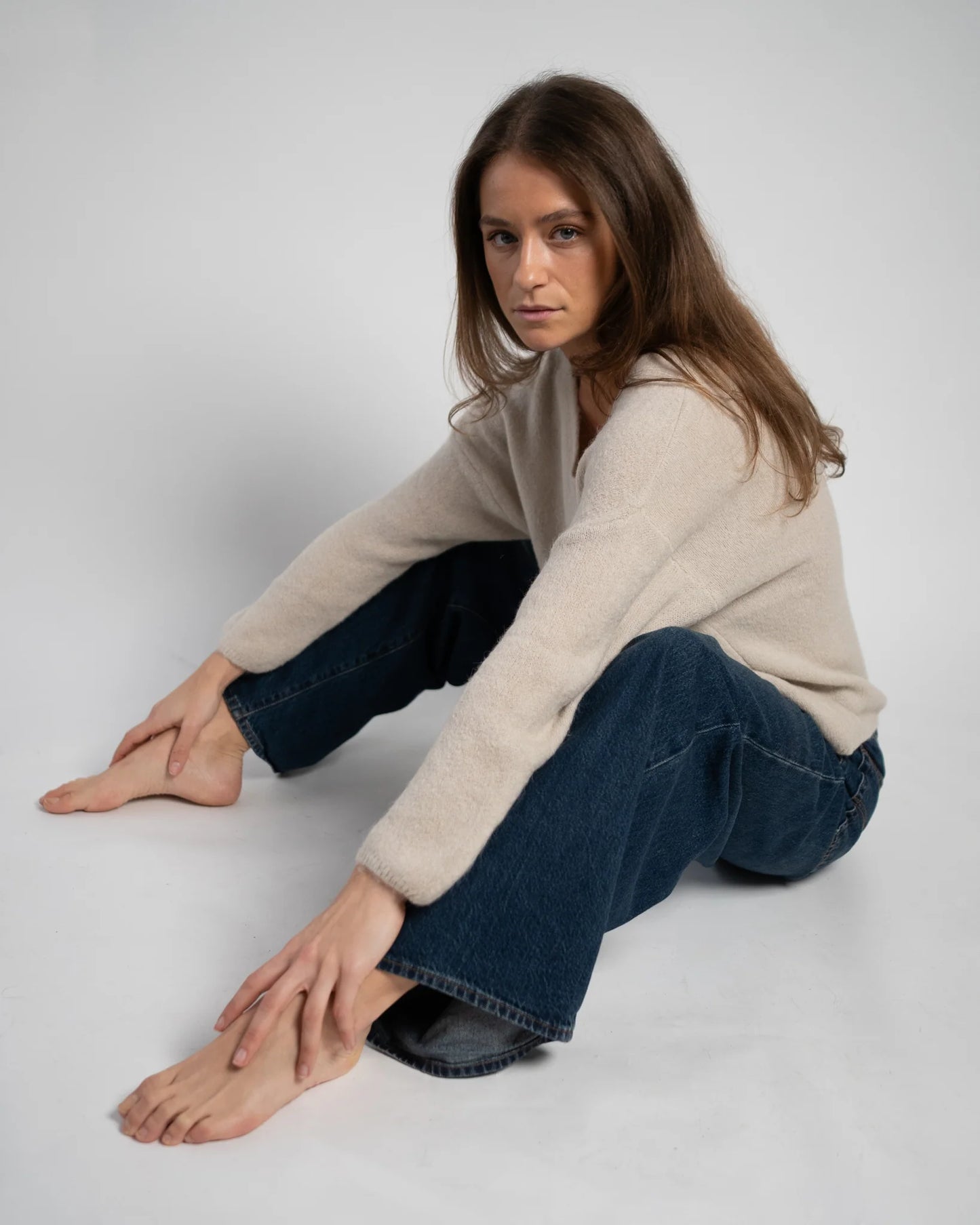 Lou & Odette | Bibi Pullover V-neck - Sand