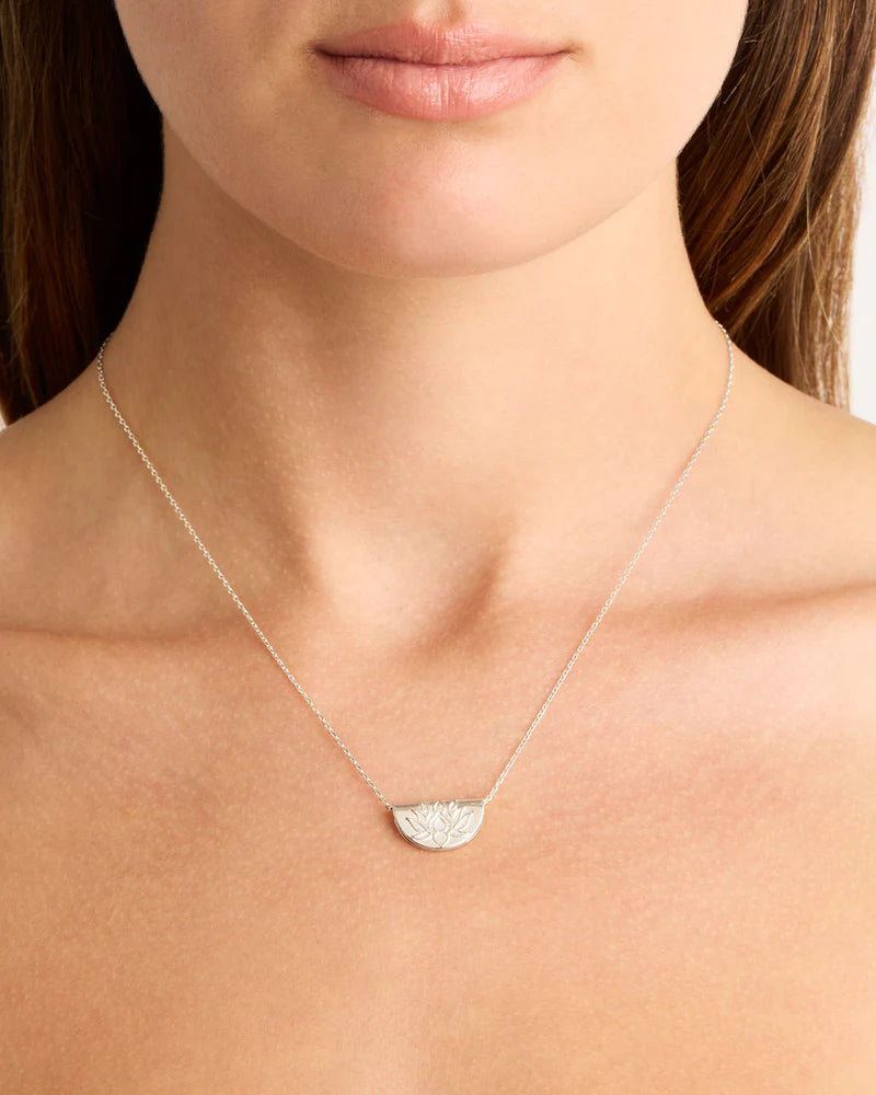 By Charlotte | Lotus Short Necklace - Sterling Silver