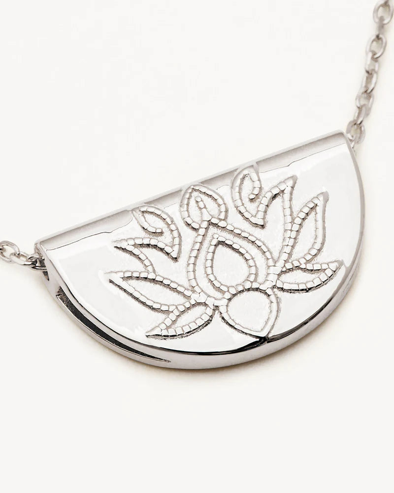 By Charlotte | Lotus Short Necklace - Sterling Silver