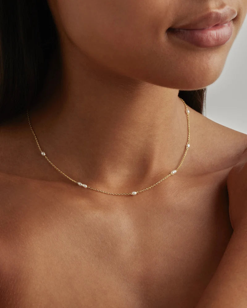 By Charlotte | Gold Serene Dreams Pearl Choker - Gold Vermeil