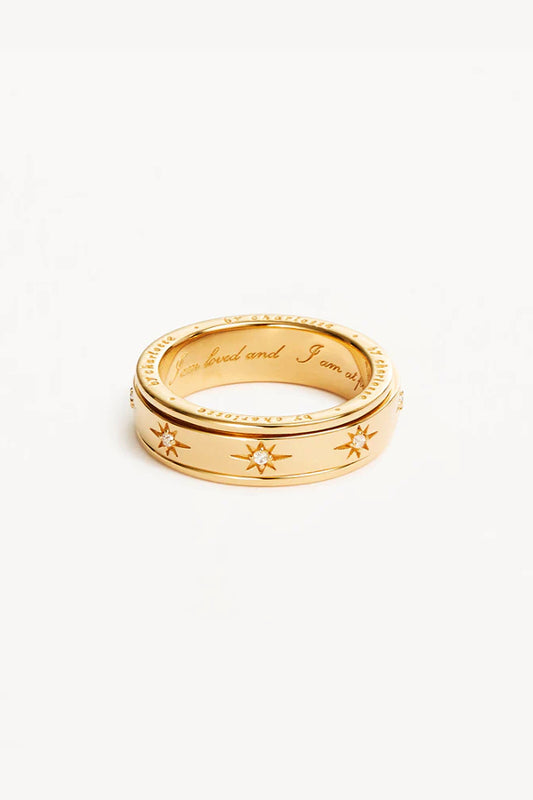 By Charlotte | I Am Loved Spinning Meditation Ring - Gold