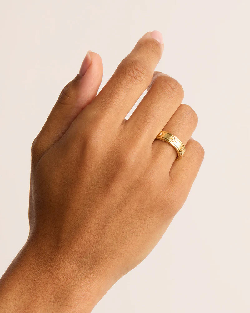 By Charlotte | I Am Loved Spinning Meditation Ring - Gold