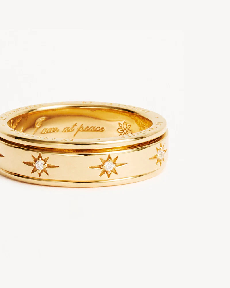 By Charlotte | I Am Loved Spinning Meditation Ring - Gold