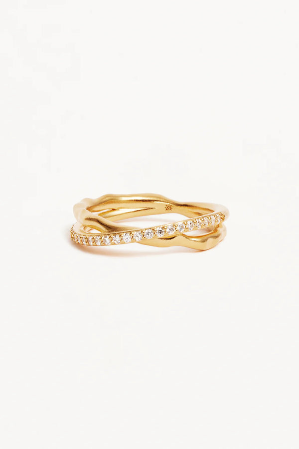 By Charlotte | Entwined Hearts Ring - Gold