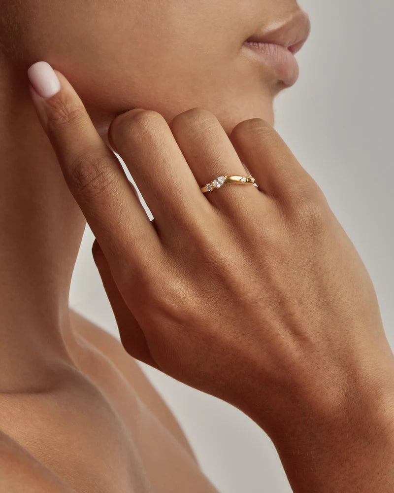 By Charlotte | Gold Chasing Tides Ring - Gold Vermeil