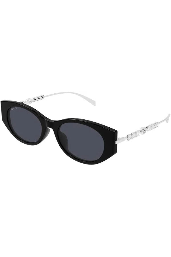 Gucci | Oval Cat-eye - Black / Silver