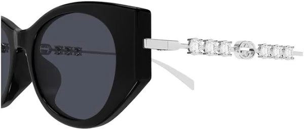Gucci | Oval Cat-eye - Black / Silver
