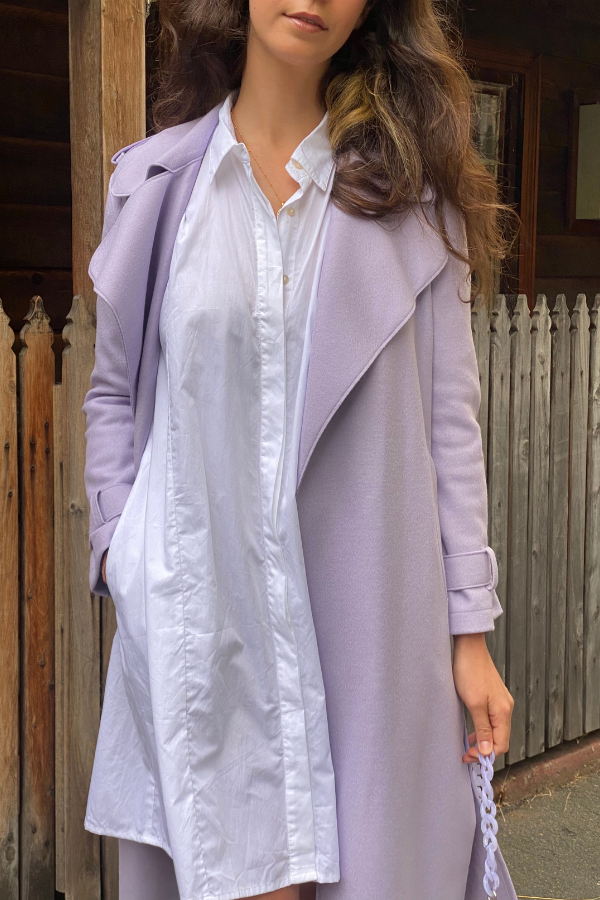 Harris Wharf | Double Vented Trench Coat - Wild Lilac