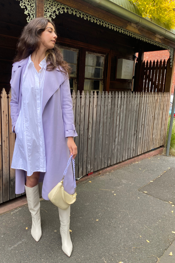 Harris Wharf | Double Vented Trench Coat - Wild Lilac