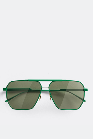 Bottega Veneta | BV1143S004 Green Frame with Clear Transparent Detailing