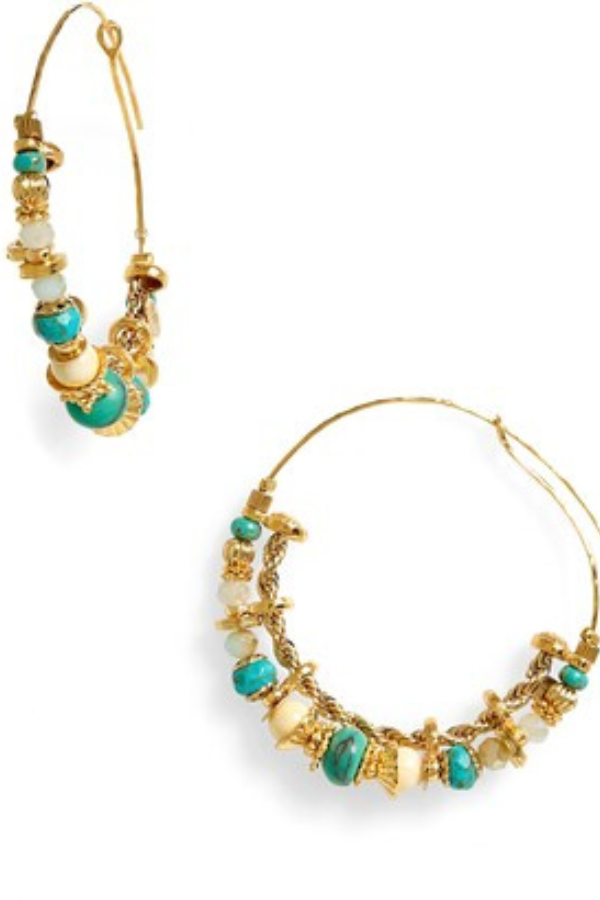 Gas Bijoux | Comedia Serti Hoop Earrings - Gold/Blue