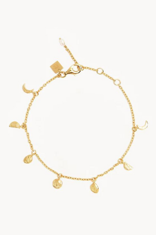 14k Gold Crystal Lotus Flower Bracelet