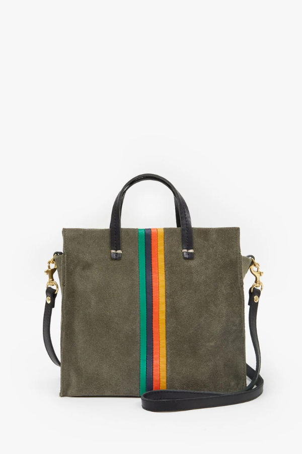 Clare V | Petit Simple Tote - Suede Army Stripe