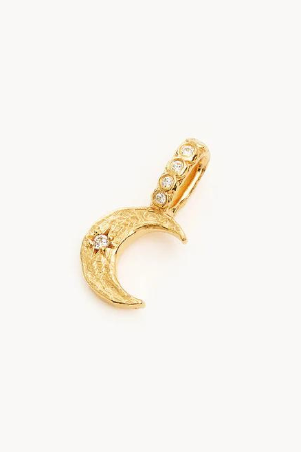 By Charlotte | Waning Crescent Pendant - Gold