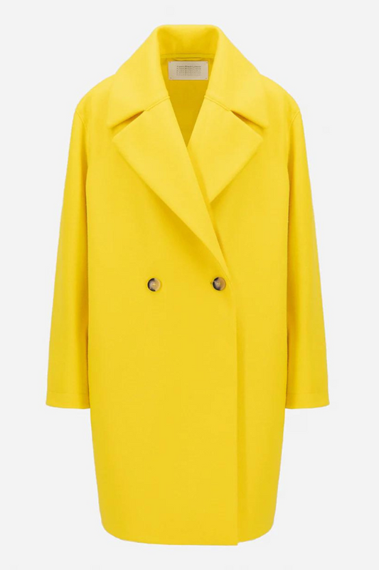 Harris Wharf | Light Pressed Wool Double Breasted Overcoat - Pineapple