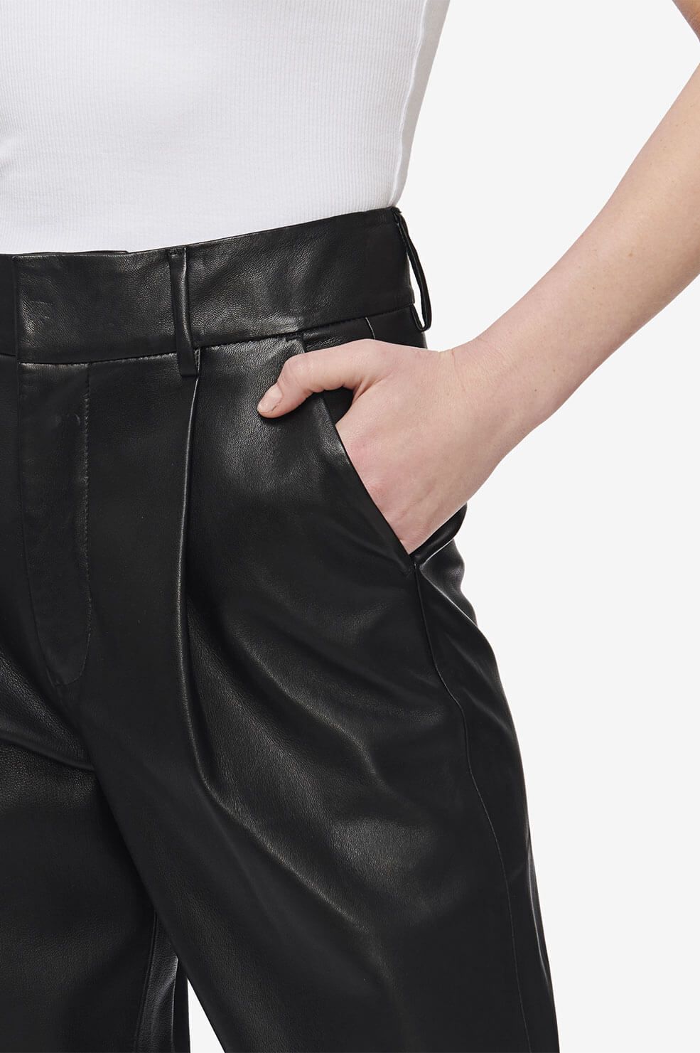 Anine Bing | Becky Leather Trouser - Black