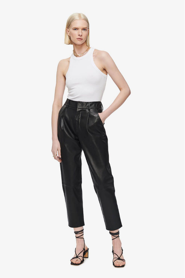 Anine Bing | Becky Leather Trouser - Black