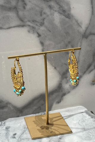 Gas Bijoux | Yuca Golden Hoop Earrings - Green