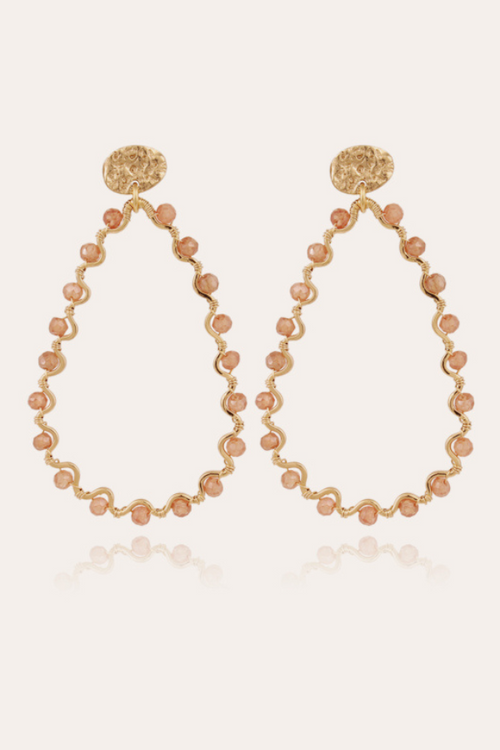 Gas Bijoux | Gold Nympheas Earrings - Orange