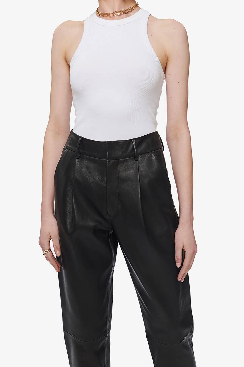 Anine Bing | Becky Leather Trouser - Black